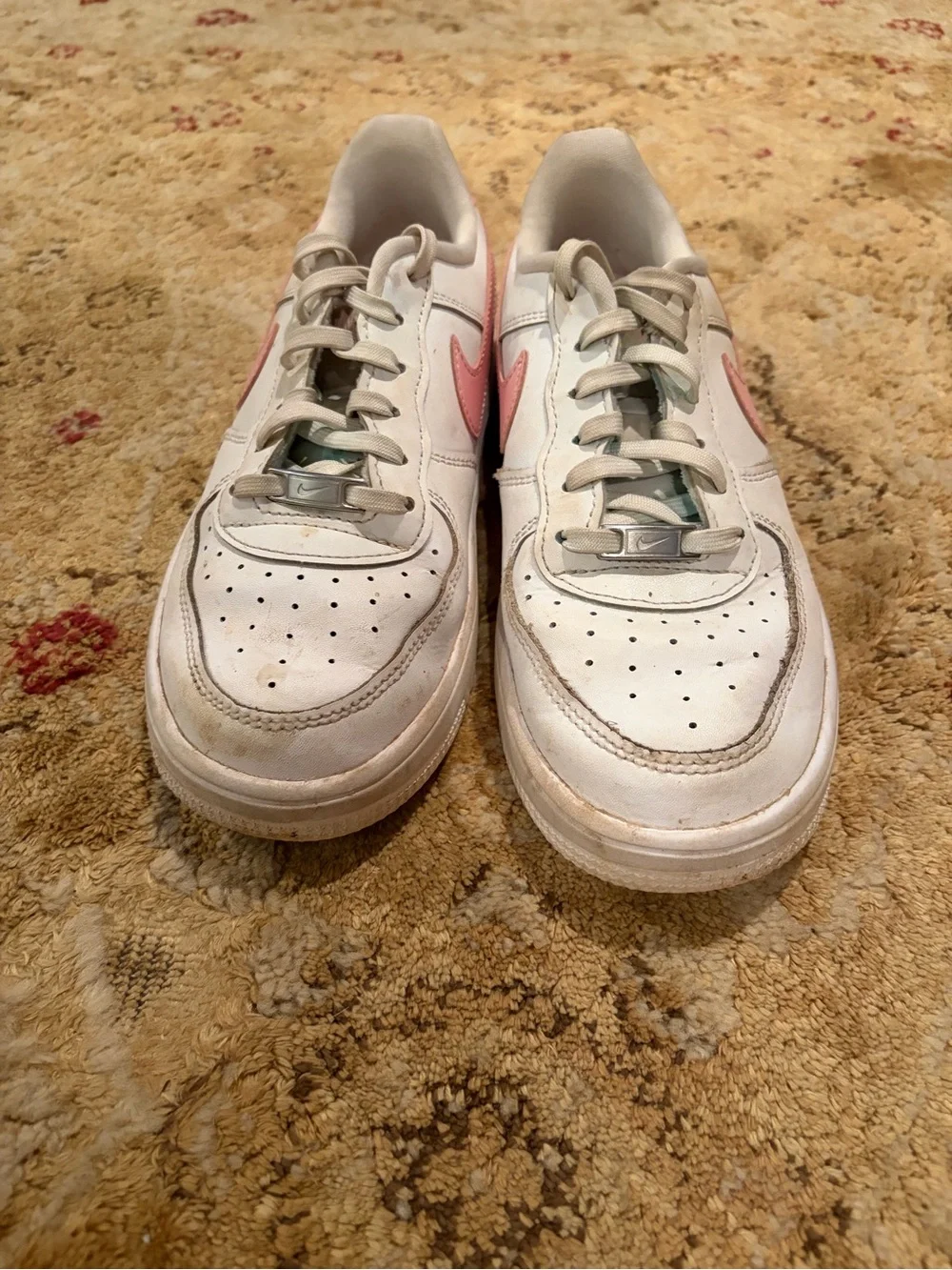 Nike Air Force 1 sneakers pink/white swoosh leather classic traditional